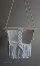 HandicraftBee Art.153322 High-quality adjustable knitted swing for babies in beige (made in Latvia)