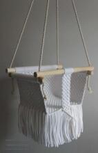 HandicraftBee Art.153322 High-quality adjustable knitted swing for babies in beige (made in Latvia)