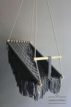 HandicraftBee Art.153326 High-quality adjustable knitted swing for babies in beige (made in Latvia)