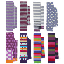 Weri Spezials Bērnu Leggingi Purple-Kiwi Stripes ART.WERI-0502 Augstas kvalitātes bērnu kokvilnas legingi meitenēm ar jauku dizainu