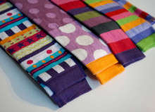 Weri Spezials Leggins for Children Purple-Kiwi Stripes ART.WERI-0502 High quality children's cotton leggings for girls with cute design