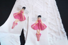 Weri Spezials Children's Tights Silver Fairy White ART.WERI-6017 High quality children's cotton tights for girls with cute design