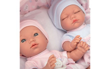 Arias ELEGANCE Art.AR50695 Small Twin Newborn Baby Dolls With Carrycot, 26cm