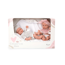 Arias ELEGANCE Art.AR60757 Dvynukės lėlės su antklode, 26cm