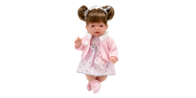 Arias Doll Art.AR60609 Dark haired doll with a pink dress, laughing, 28 cm