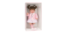 Arias Doll Art.AR60609 Темноволосая кукла в розовом платье, смеющаяся, 28 см.