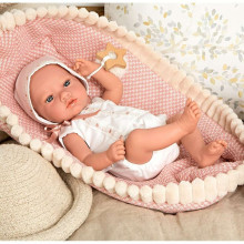 Arias Baby Doll Art.AR60680 Lėlė su rožine lovele, 38 cm
