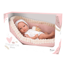 Arias Baby Doll Art.AR60680 Arias doll with a pink carrycot, 38 cm
