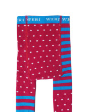 Weri Spezials Детские колготки  Dots and Stripes Dark Pink ART.SW-0300 Высококачественные детские хлопковые колготки для девочек