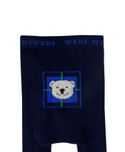 Weri Spezials Children's Tights Little Bear Navy ART.SW-1738 High quality children's warm plush non-slip cotton tights for boys