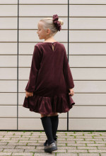 Kroeno Velvet Charm Art.MIK047K110 Brown Velvet dress for girls