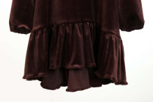 Kroeno Velvet Charm Art.MIK047K110 Brown Бархатное платье для девочек