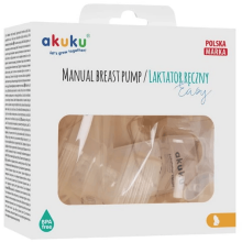 Akuku Easy A0306 White Ket Rankinis pieno siurblys / laktatorius su silikoniniu antgaliu ir priedais