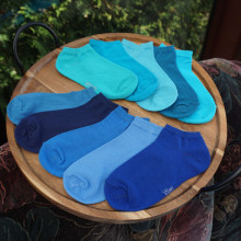 Weri Spezials Детские короткие носки Monochrome Azure Blue ART.SW-2229 Три пары высококачественных детских коротких носков из хлопка