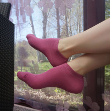 Weri Spezials Детские короткие носки Monochrome Pink ART.SW-2134 Три пары высококачественных детских коротких носков из хлопка