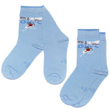 Weri Spezials Children's Socks Surfer Light Blue ART.WERI-1076 Pack of two high quality children's cotton socks