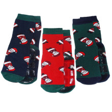 Weri Spezials Children's Non-Slip Socks Christmas Dark Green ART.WERI-4350 High quality children's socks made of cotton with non-slip coating