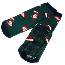 Weri Spezials Детские нескользящие носки Christmas Dark Green ART.WERI-4350 Высококачественных детских носков из хлопка с нескользящим покрытием