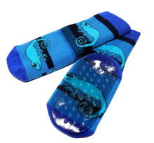Weri Spezials Children's Non-Slip Socks Chameleon Cornflower Blue ART.WERI-2135 High quality children's socks made of cotton with non-slip coating