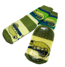 Weri Spezials Children's Non-Slip Socks Chameleon Green ART.WERI-2362 High quality children's socks made of cotton with non-slip coating