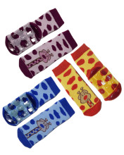 Weri Spezials Детские нескользящие носки Giraffe Royal Blue ART.SW-0419 Высококачественных детских носков из хлопка с нескользящим покрытием