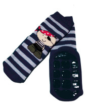 Weri Spezials Children's Non-Slip Socks Happy Pirate Navy ART.SW-0385 High quality children's socks made of cotton with non-slip coating