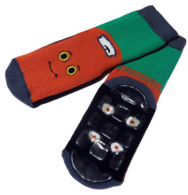 Weri Spezials Children's Non-Slip Socks Blitz Green ART.WERI-4854 High quality children's socks made of cotton with non-slip coating