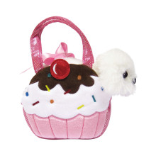 AURORA Fancy Pals Plush Dog in a cupcake bag, 20 cm