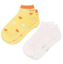 Weri Spezials Короткие Детские носки Hearts Vanilla and Cream ART.WERI-2851 Комплект из двух пар высококачественных коротких детских носков из хлопка