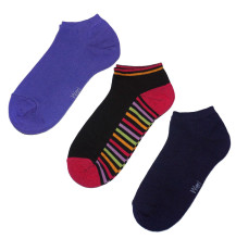 Weri Spezials Короткие Детские носки Colorful Stripes Black and Lilac ART.WERI-3753 Комплект из трех пар высококачественных коротких детских носков из хлопка
