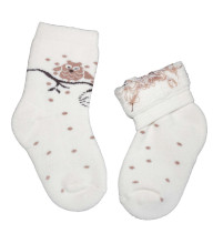 Weri Spezials Детские плюшевые носки Owl Cream ART.WERI-1546 Высококачественные детские плюшевые носков из хлопка