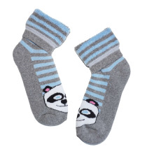 Weri Spezials Детские плюшевые носки Panda Grey ART.WERI-4542 Высококачественные детские плюшевые носков из хлопка