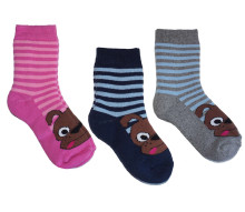 Weri Spezials Children's Plush Socks Charlie the Dog Navy Blue ART.WERI-7098 High quality children's cotton plush socks