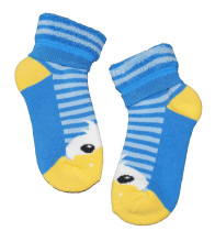 Weri Spezials Детские плюшевые носки Happy Duck Cornflower Blue ART.WERI-4708 Высококачественные детские плюшевые носков из хлопка