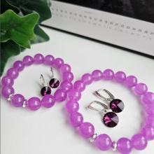 La bebe™ Jewelry Natural Stone Earrings Amethyst Auskari