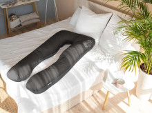 La Bebe™ Cushy Maternity Pillow Art.157194 Dark Grey Многофункциональная подушка для беременных и кормящих (U Shaped) , наполнение синтепон, 155x80cm