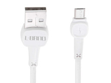Ikonka Art.KX5327 L-BRNO "Micro USB" greitojo įkrovimo kabelis, baltas