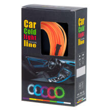 Ikonka Art.KX4955_3 LED aplinkos apšvietimas automobiliui / automobilio USB / 12V juosta 5 m oranžinė
