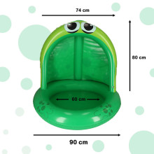 Ikonka Art.KX4932 Inflatable pontoon pool with canopy frog 95cm