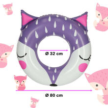 Ikonka Art.KX4919_1 Bērnu peldēšanas riņķis 80cm lapsa