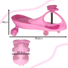 Ikonka Art.KX4880 Gravity roller coaster glowing LED wheels pink