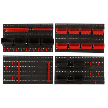 Ikonka Art.KX4716 Dirbtuvių organizatorius garažo sieninė įrankių lenta lentynų laikikliai kabliukai pakabos konteineriai 48x21x1 cm