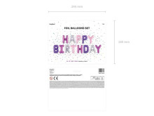 Ikonka Art.KX4574_3 Folijos balionų gimtadienio dekoracijos Laimingo gimtadienio vaivorykštės 340cm x 35cm