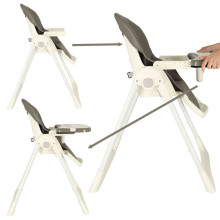 Ikonka Art.KX4517 Feeding chair on wheels with stand foldable grey