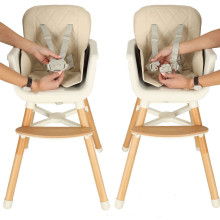Ikonka Art.KX4515 Barošanas krēsls ar kāju balstu koka kājas bēša krāsā