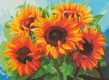 Ikonka Art.KX4497_3 Tapyba pagal numerius 40x50cm saulėgrąžos