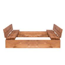 Ikonka Art.KX4494 Closable impregnated wooden sandbox 150x150cm