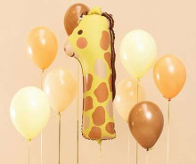 Ikonka Art.KX4535_5 Folijos balionas su skaičiumi "1" - Žirafa 31x82 cm
