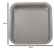 Ikonka Art.KX4468 Baking tray for casseroles, tarts, pizzas 24cm x 24cm grey