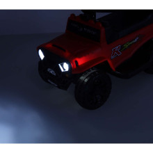 Ikonka Art.KX4412 Visureigio automobilio stūmimas su garsu ir šviesomis raudona spalva